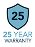 25-year warranty badge icon