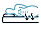 Simple line drawing of a cloud over a road with a car.