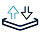 Two upward-pointing arrows on a white background