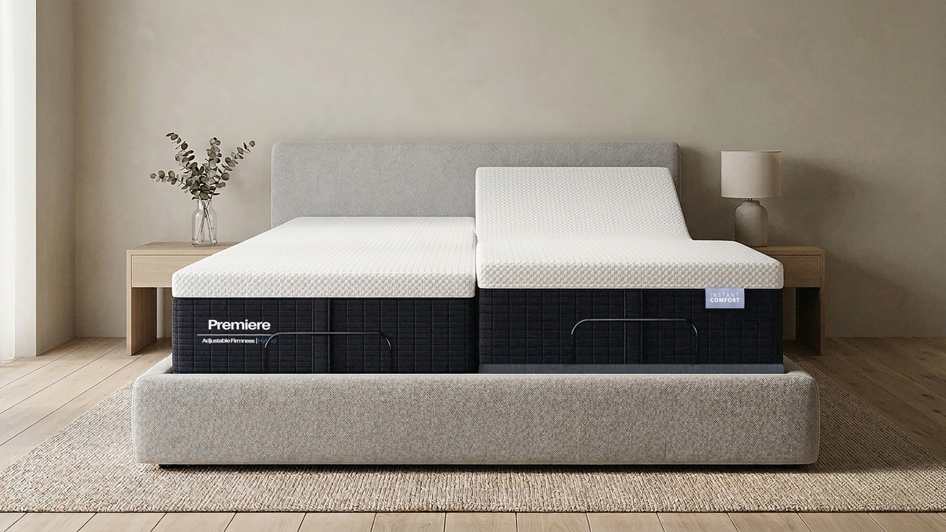 Mattress on a bed in a room with a neutral color scheme