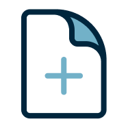 Icon of a document with a plus sign, symbolizing addition or attachment.